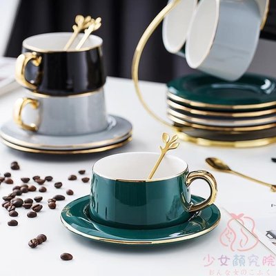 【熱賣精選】馬克杯英式陶瓷碟簡約下午茶杯家用咖啡杯