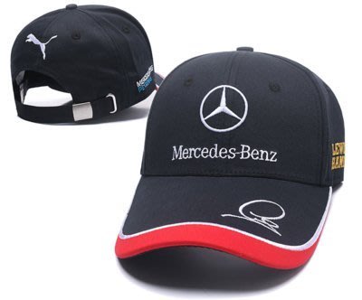 下殺-精品 Mercedes-Benz 賓士 汽車帽子 F1賽車帽 鴨舌帽 韓版百搭嘻哈帽 休閑棒球帽
