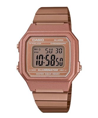 【CASIO 專賣】B-650WC-5A 復古文青風的大型數字顯示錶款，不鏽鋼錶帶，可調節式錶扣
