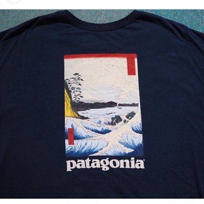 現貨-Patagonia 巴塔哥日系復古風景字母印花純棉T恤短袖T男簡約