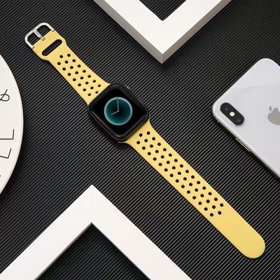 apple Watch 5/4/3/2/1代 硅膠錶帶 運動錶帶 洞洞透氣腕帶 蘋果手錶錶帶 38/42/40/44mm-現貨上新912