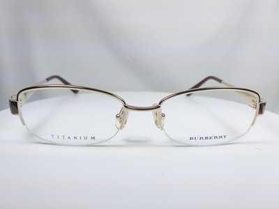 『逢甲眼鏡』BURBERRY 光學鏡框 全新正品 古銅金細框 半框 經典設計 純鈦材質【BE1247T 1002】