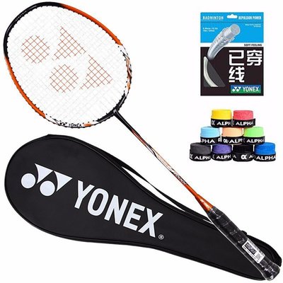 現貨熱銷-YONEX尤尼克斯羽毛球拍yy單拍初學碳素中桿NR7000i橙已穿線含手膠嘻嘻網品點