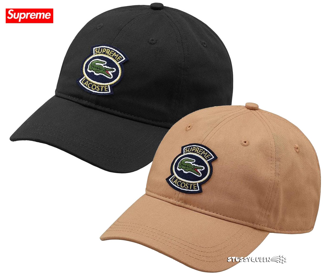 supreme x lacoste cap twill 6 panel