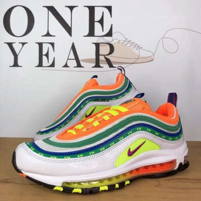 ONE YEAR_ Nike Air Max 97 白橘 螢光黃 氣墊 反光 3M 倫敦 夏之戀 CI1504-100潮鞋