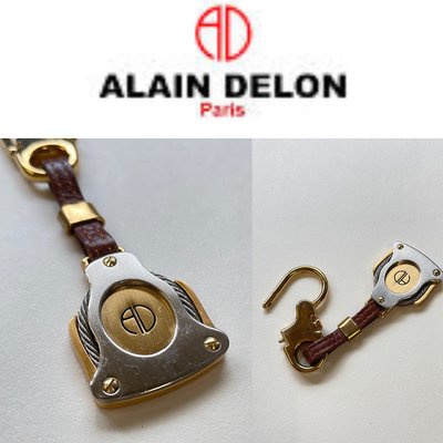 低價起標~AD亞蘭德倫Alain Delon皮革鑰匙圈汽車 摩托車鑰匙圈 鋼絲造型掛飾
