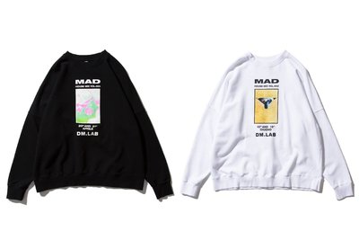 { POISON } DeMarcoLab MAD HOUSE MIX SWEATER 獨家掉肩剪裁 寬型大學TEE