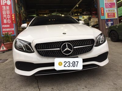 泰山美研社19031703 實車 賓士BENZ W213 E200 E250 亮黑一線鑽石滿天星大星 W213水箱罩