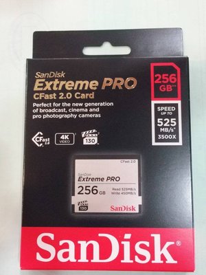 SanDisk Extreme PRO CFast 2.0 256GB 記憶卡 VPG-130 525MB/s 公司貨 SDCFSP
