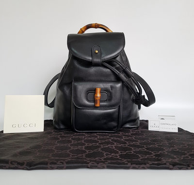 GUCCI   經典款 【後背包】 ， 【Bamboo Line】 竹節包  ( 小款 )  ，附原廠防塵袋 ，保證真品 超級特價便宜賣