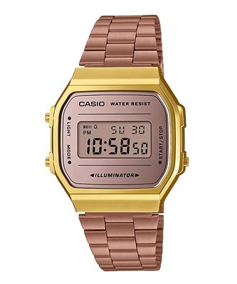 【CASIO 專賣】A168WECM-5 搭配不同色系的錶盤顏色，豐富且多元的多種選擇，是款經典且復古的設計