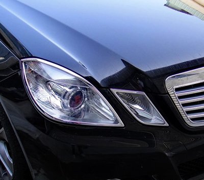 圓夢工廠 Benz S212 Wagon 09~13 E350 E400 E500 E63 鍍鉻銀 車燈框飾貼 前燈框