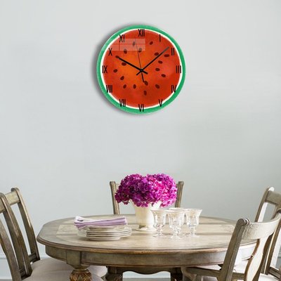 壁鐘靜音水果現代簡約家用可愛西瓜掛鐘客廳個性創意鐘表