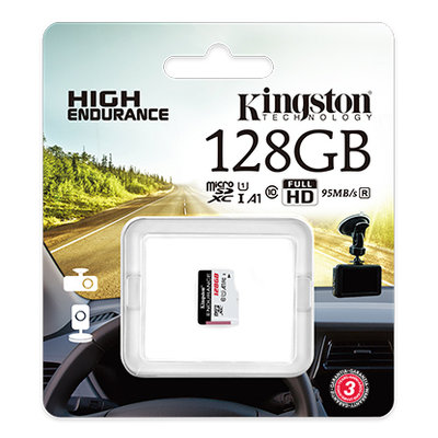 金士頓SDCE/128GB監視器、行車記錄器和穿戴式攝影機專用High Endurance microSD SDCE