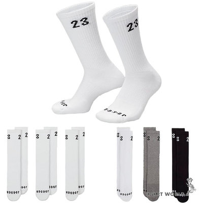 Nike Jordan 襪子 中筒襪 3入組 白/黑灰白【運動世界】DA5718-100/DA5718-911