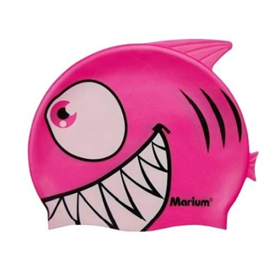 ☆小薇的店☆MARIUM品牌可愛卡通鯊魚造型兒童矽膠帽泳帽特價260元NO.MAR-7608(粉)