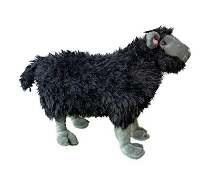 18249c 日本進口 好品質 限量品 可愛 柔順 黑色 小綿羊 小羊羊 動物絨毛絨抱枕玩偶娃娃玩具擺件禮物禮品
