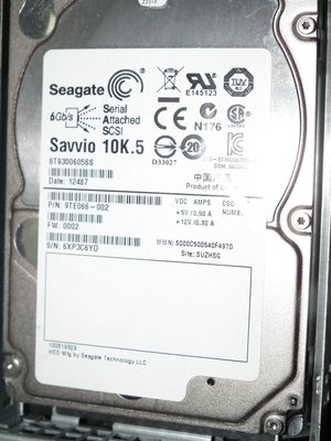SAS 300GB 2.5吋硬碟SAVVIO 10K.5 ST9300605SS 300G SEAGATE希捷伺服器