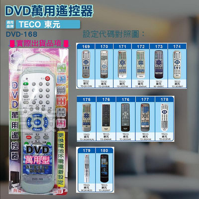 [百威電子] DVD萬用遙控器 TECO 東元 DVD遙控器 支援圖片區