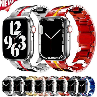 鋼鐵俠不鏽鋼錶帶 機械錶男生 適用Apple Watch金屬錶帶 s8/7 41 45mm Ultra 49mm替換錶帶-台北之家