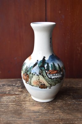 【大和舊貨】早期 中藝陶瓷  山水 人物 房子 漁夫 花瓶 [中華陶瓷]