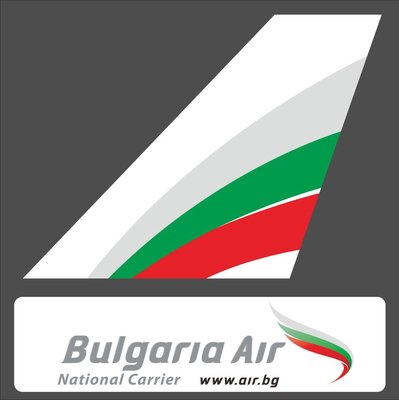 保加利亞航空 Bulgaria Air 垂直尾翼與機身商標 貼紙 尺寸上63x86mm 下 23x90mm