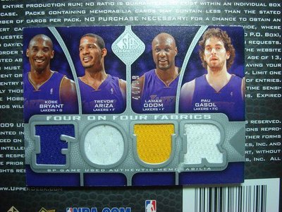 2009-10 NBA SP GAME USED KOBE 湖人/國王八球衣卡〈44/99〉湖人加油
