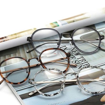 东洋会社(現貨)    復古圓框眼鏡/大理石   可作 造型眼鏡 /近視眼鏡