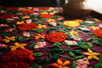印度手工繡花紗麗 蓋布