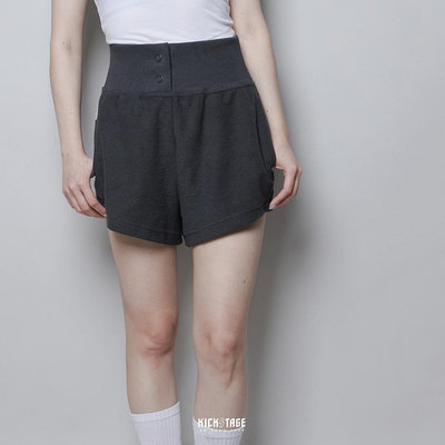 NIKE W NSW SHORT 鐵灰色 腰釦設計 毛巾布 A字 傘狀 高腰 運動短褲 女款【DV8304-060】