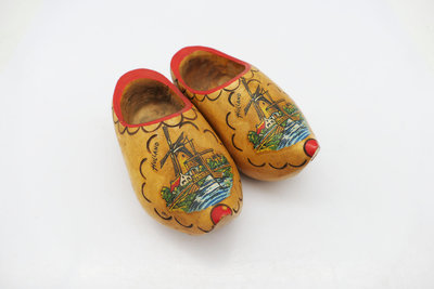 (小蔡二手挖寶網) 早期 荷蘭木鞋 木屐 裝飾品 擺件 收藏品 行家自行鑑定 商品如圖 100元起標 無底價
