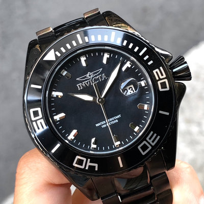 全新現貨出清價 可自取 INVICTA 23070 手錶 48mm 黑面盤 日期視窗 黑鋼錶帶 男錶
