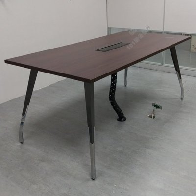 (W180*D90*H74cm)HAWK系列會議桌(胡桃色桌面、深灰腳架)...造型細緻、品味獨特具現代感#2