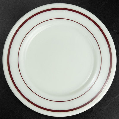 康寧 Corning Pyrex 復古 棗紅色 雙圈 厚款 耐熱玻璃 強化玻璃 餐盤 平盤 美國製