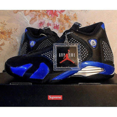 Air Jordan 14 x Supreme 黑藍 籃球 運動 高幫 男 女 現貨 BV7630-004慢跑鞋【ADIDAS x NIKE】