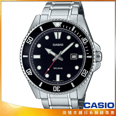 【柒號本舖】CASIO 卡西歐運動鋼帶錶-黑水鬼 / MDV-107D-1A1 台灣公司貨全配盒裝