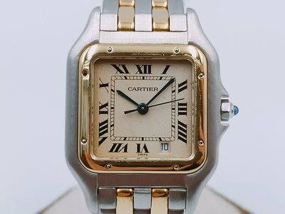 【發條盒子H6349】CARTIER 卡地亞 Panthere 美洲豹石英 不銹鋼/18K金 經典半金錶款 187949