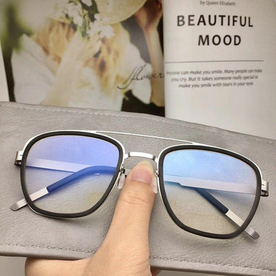 LINDBERG時尚潮流明星同款眼鏡純鈦超輕雙梁近視眼鏡框林德伯格9708