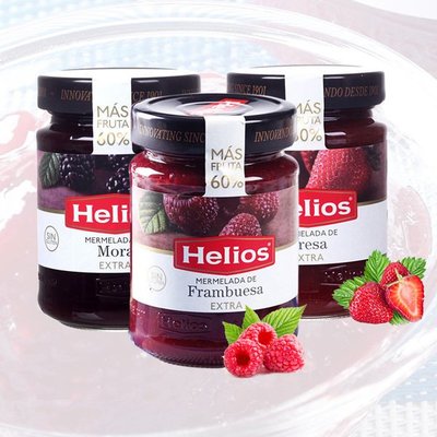 Helios 太陽 天然草莓/藍莓/覆盆子 果醬 340g 一罐 (喜璐) 60%果肉 ＊水蘋果＊ U-074