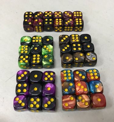 ［美］優惠5送1 骰子 6面 圓角 點點 雙色系列（單顆）適用 紙牌遊戲 桌遊 龍與地下城 M19 遊戲王