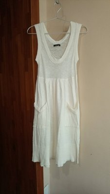 tout a coup  ♥日本品牌♥  白色針織 棉麻無袖洋裝