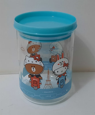 7-11~Line &amp; Hello Kitty 聯名造型耐熱玻璃罐-暢遊法國西班牙款