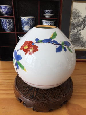 【二手】日本 香蘭社 大肚描金花瓶 回流 老貨 收藏 【天地通】-1625