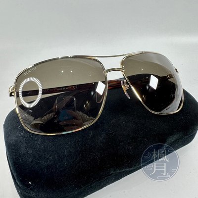 BRAND楓月 GUCCI GG0065SK 淡金邊框墨鏡 古馳 太陽眼鏡 精品配件 配飾 精品小物