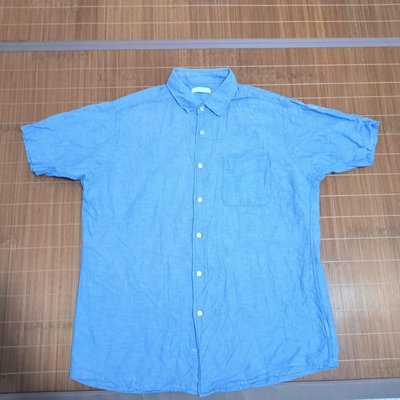 Uniqlo優衣庫亞麻短袖襯衫男士XL碼180/108B肩寬