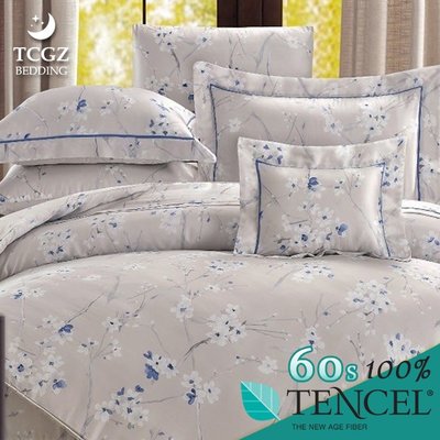 §同床共枕§TENCEL100%60支天絲萊賽爾纖維 雙人5x6.2尺 薄床包舖棉兩用被四件式組-麗貝卡