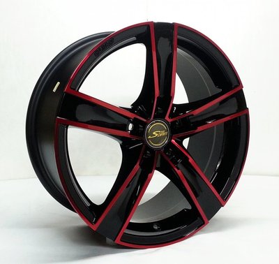 全新鋁圈 wheel S833 17吋鋁圈 5/100 5/108 5/112 5/114.3 亮黑底面車紅色