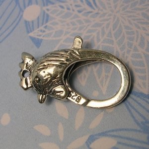 琥珀貓銀飾DIY【925純銀材料配件】造型彈簧扣~十二生肖~雞~一個