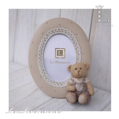 【義大利 Cupido & Company 特惠系列】咖啡色男生小熊橢圓2.5 x 3.5相框 / 泰迪熊 / 童趣動物