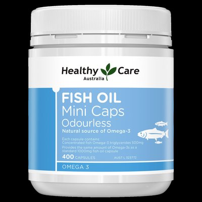 代購澳洲 Healthy Care 迷你魚油 Fish Oil Mini Caps Odourless (400顆)